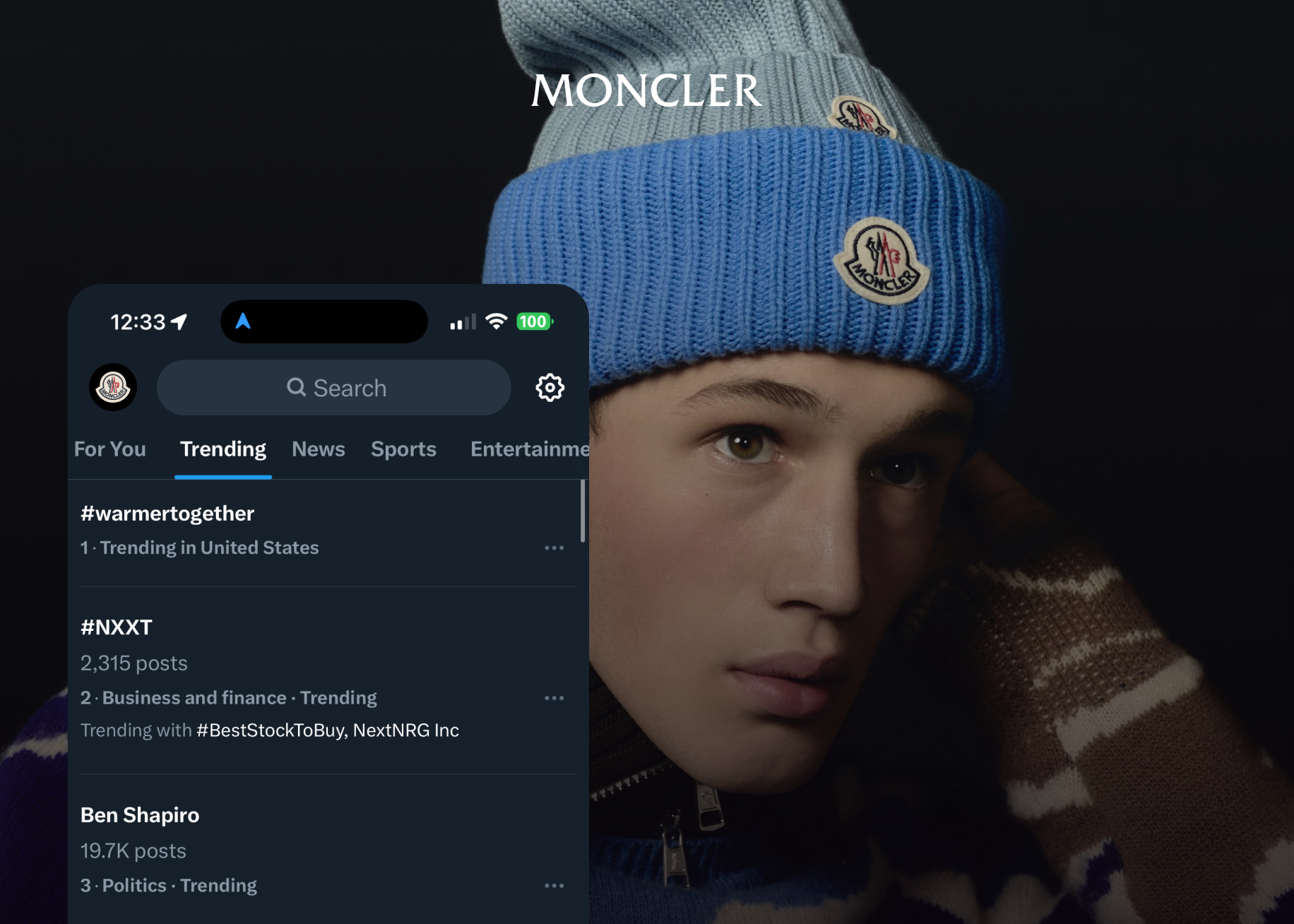 MONCLER — MONCLER #WarmerTogether Campaign - No. 1 Trending in the USA